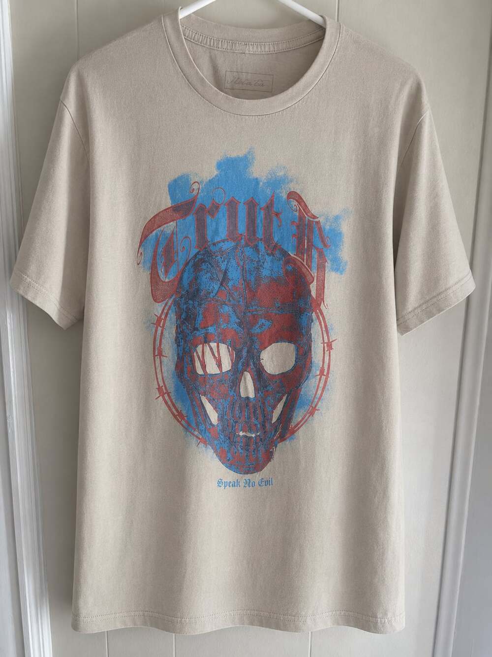 Mister Tee "Truth" Skull Graphic T-Shirt Beige